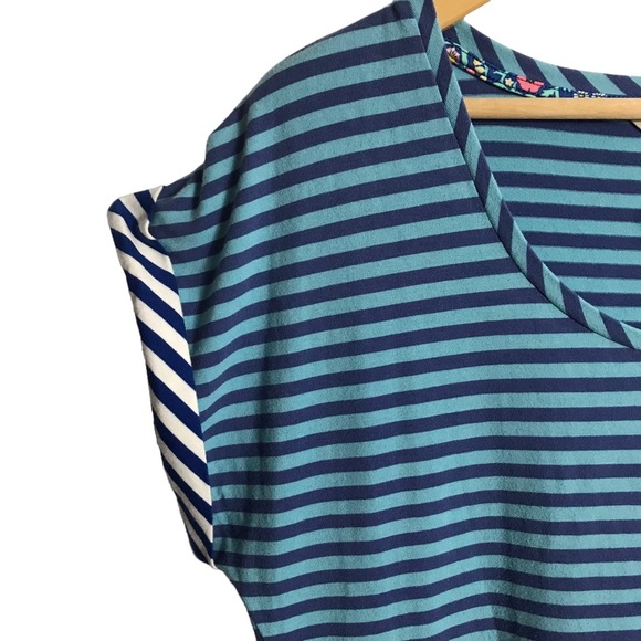 Matilda Jane Blue Stripe Walkabout Sidetail Dress Medium - Picture 3 of 7